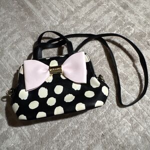 Betsey Johnson mini black bow purse